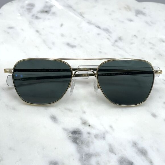Rochester FGG Aviator+ Gold Full Rim Eyeglasses Sunglasses Frames Only 52-20-140